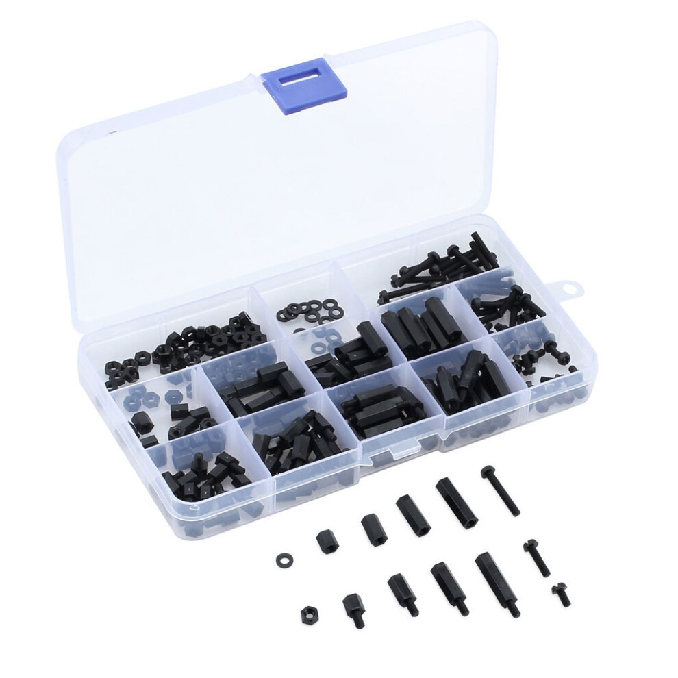 260pieces Hexagonal Nylon Spacer Assorted Kit With Storage Box --image-OPC-PMQGTX6-NEW