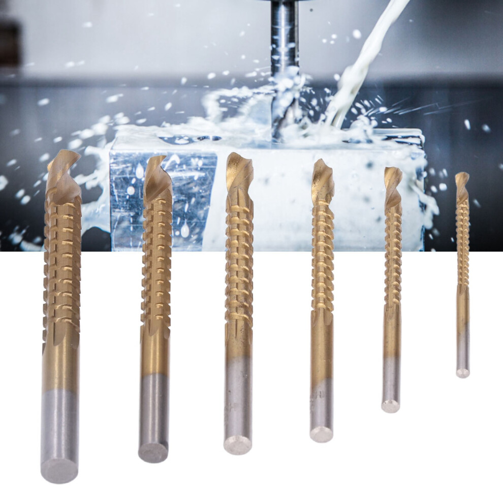 6Pcs 3-8Mm Serrated Woodworking Drill Bits High Speed Steel Twist Set 7691357801605