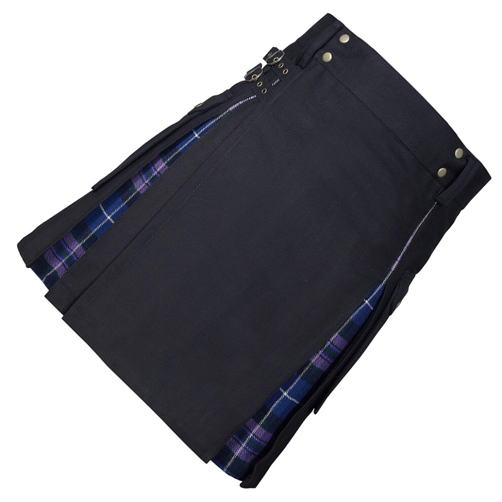 (Purple plus black, 5xl) Scottish Mens Kilt - For St Patricks Day Parties Pleated Designed For-image-OPC-PMQGXKF-NEW