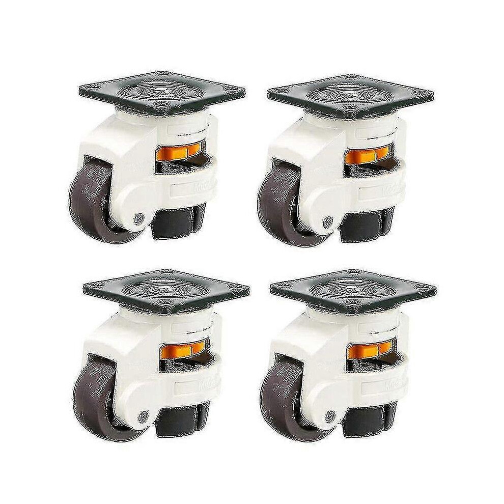 Kikidex (As Show, One Size) 4Pcs Furniture Casters, Swivel Wheel, 60F Retractable Leveling Casters, Nylon Aluminum Alloy, 250Kg Loading Capacity Per Caster