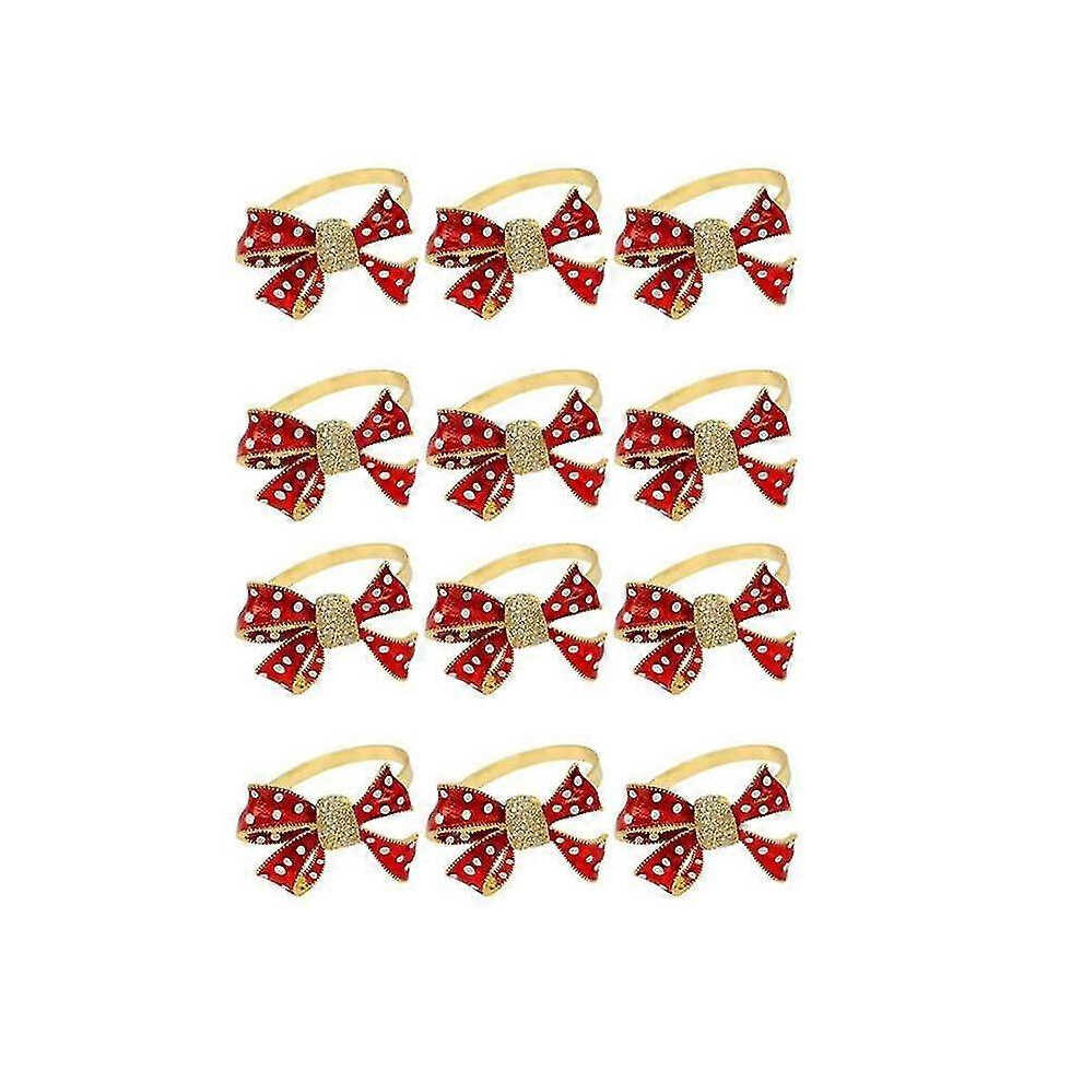 Kikidex (As Show, One Size) Napkin Rings Set Of 12, Butterfly Knot Napkin Ring For Wedding, Serviette For Christmas,Birthday