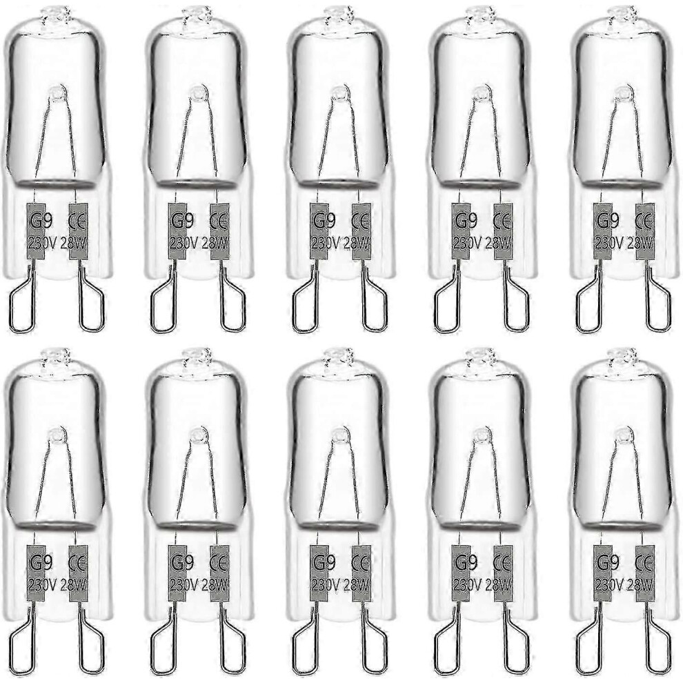 Kikidex (As Show, One Size) G9 Halogen Bulb 28W 230V, 370Lm 2700K Warm Dimmable, G9 Bulbs,Pack Of 10 White