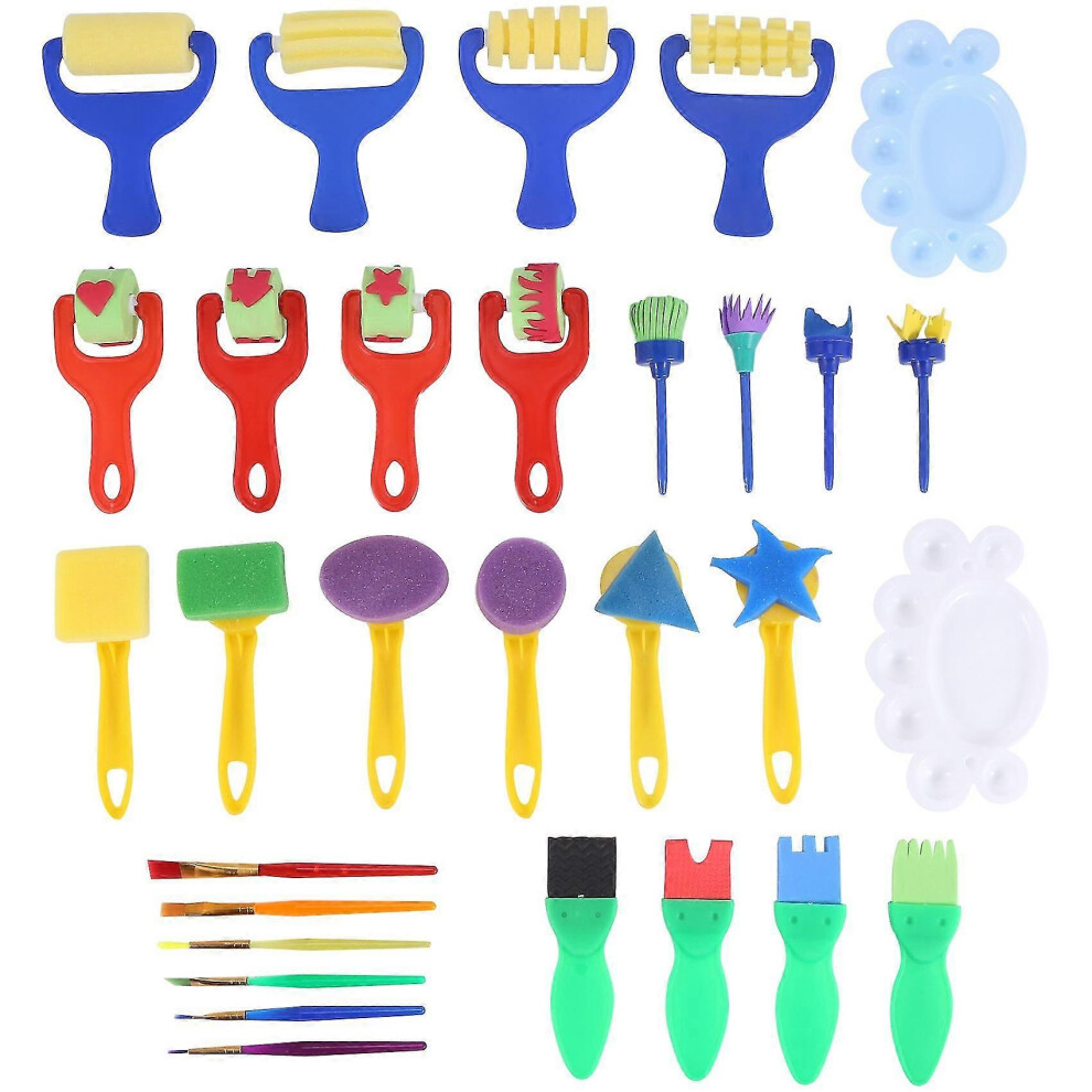 Kikidex (As Show, One Size) Kids Painting Sponge Seal Educational Toy Art Graffiti Painting Tool Sponge Printing Set Early Educ