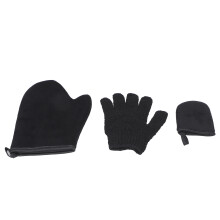 3er Set Selbstbräuner-Handschuhe Anwendungskit, Wiederverwendbarer Schwamm-Handschuh mit Peeling-Handschuh