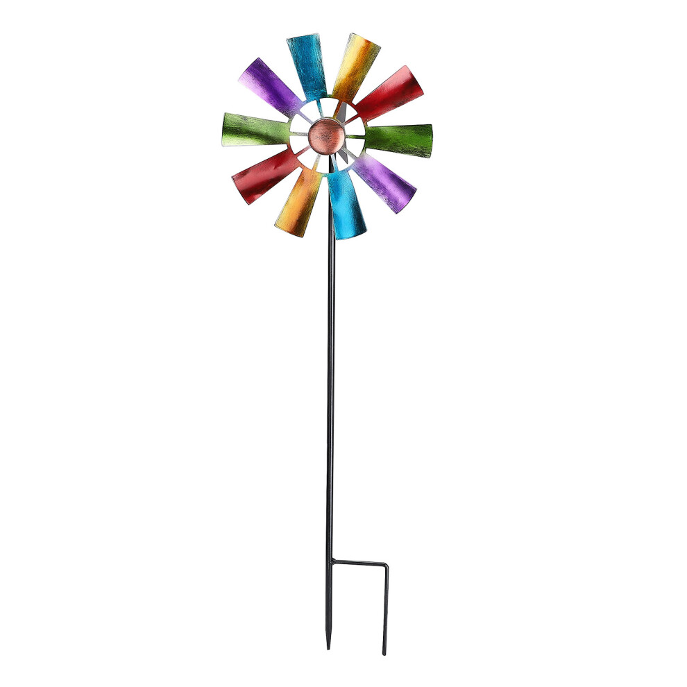 Handcrafted Metal Windmill Stake - Outdoor Patio Rotating Garden Ornament-image-OPC-PMQH2ZW-NEW