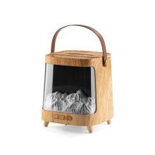Kreative bunte LED-Flamme Luftbefeuchter USB-helle Holzmaserung
