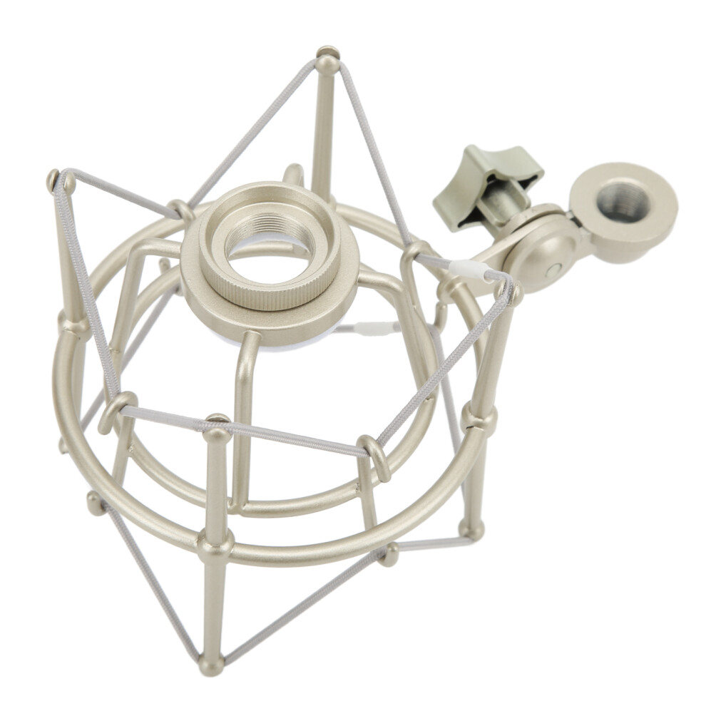 Microphone Shock Mount Clip Anti-Vibration Holder For Studio Recording Champagne Silver 9331357804678