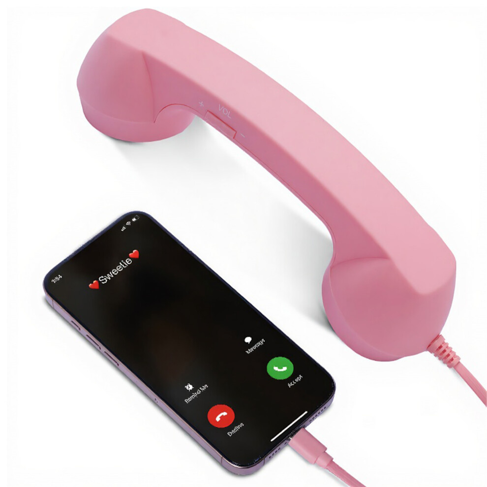 (pink) Connect With Flair Retro Phone Handset With Type-C Style And Clear-image-OPC-PMQHFQV-NEW