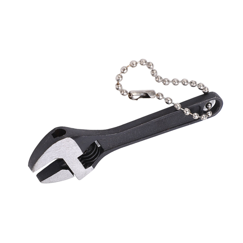 Professional Steel Keychain Wrench Galvanized & Adjustable 2.5In/6.35Cm Black 8441357806747