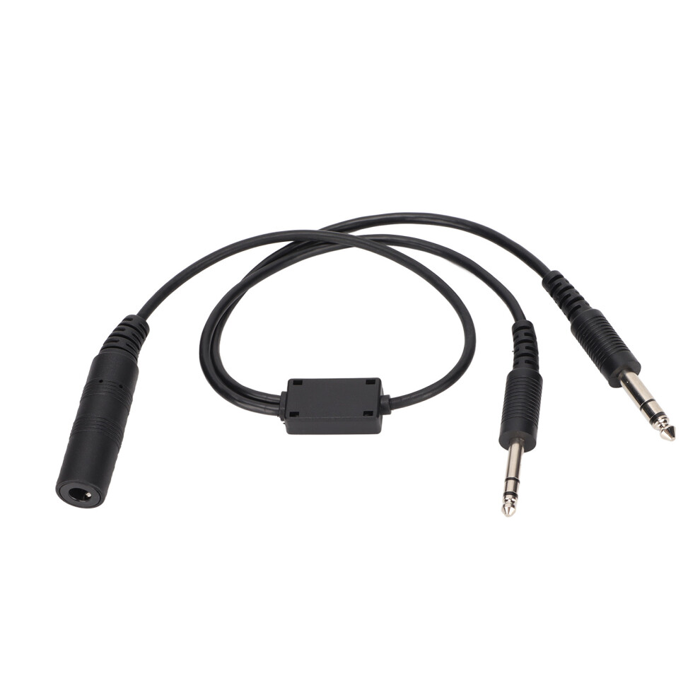 Aviation Headset Adapter Helicopter To Ga Dual Plug, 60Cm, Pvc 9431357807317