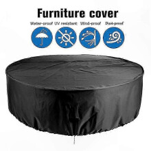 (280*110cm) Waterproof Round Terrace Furniture Cover for Outdoor Tables and Chairs, UV-Resistant, Fade-Proof Protective Cover