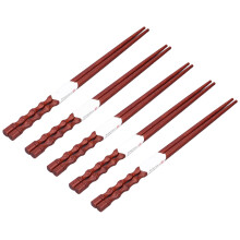 5 pares de palillos reutilizables de caoba natural 24 cm