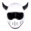 2 pezzi di corna da diavolo per casco, 7x4cm, Colore: Bianco 3