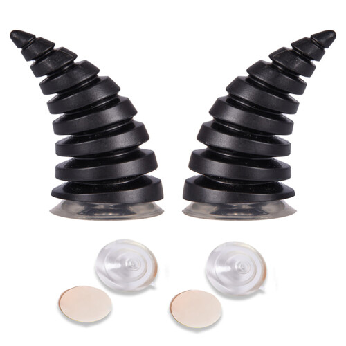 2 pezzi di corna da diavolo per casco, 7x4cm, Colore: Bianco 1