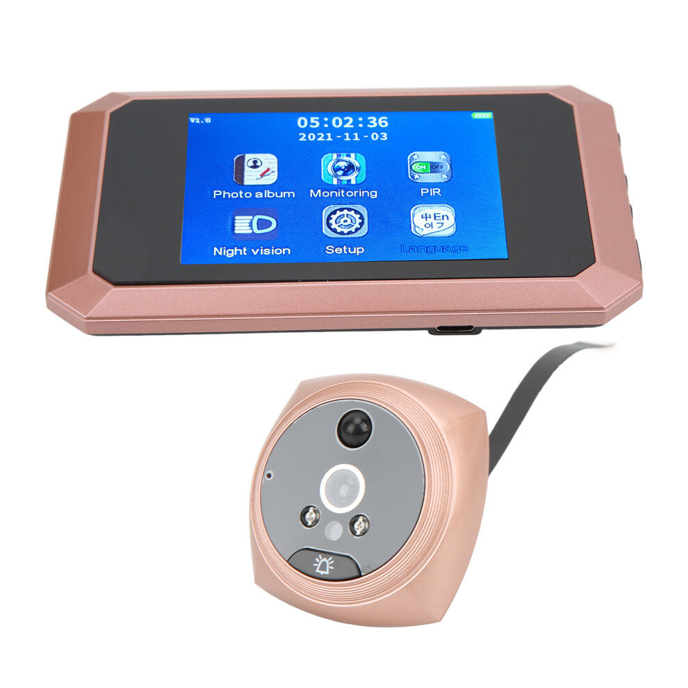 3.5In Digital Doorbell Viewer With 200W Camera, Night Vision, 1080P, 16G Storage 5061357810310