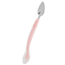 Baby Fütterlöffel Doppelkopf Silikon & Edelstahl Pink Modell 72878