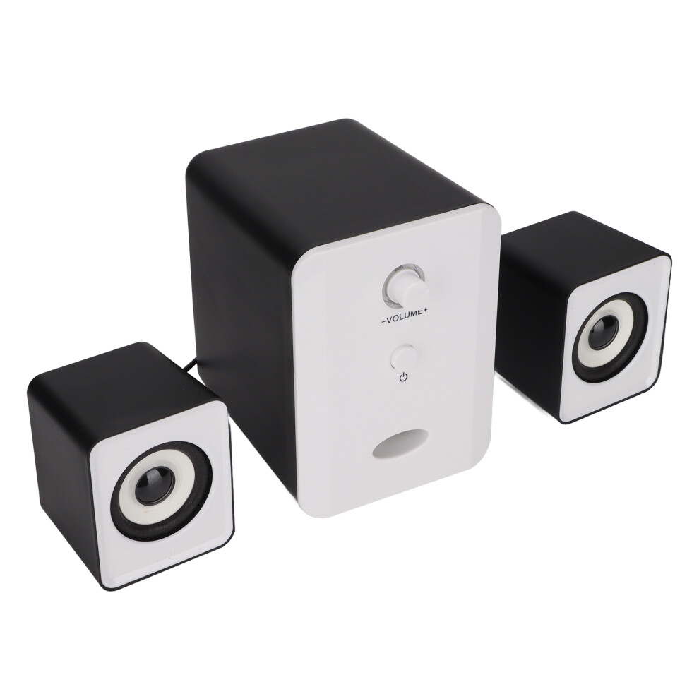 Usb Desktop Speakers With Subwoofer, 25Hz-20Khz, Black/White 8351357810500