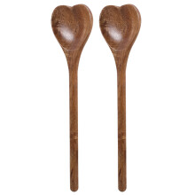 Honey Spoon Heart Shaped Light Brown 2pcs