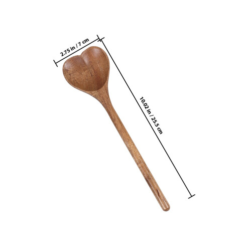 Honey Spoon Heart Shaped Light Brown 2pcs 1