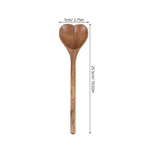 Honey Spoon Heart Shaped Light Brown 2pcs 2