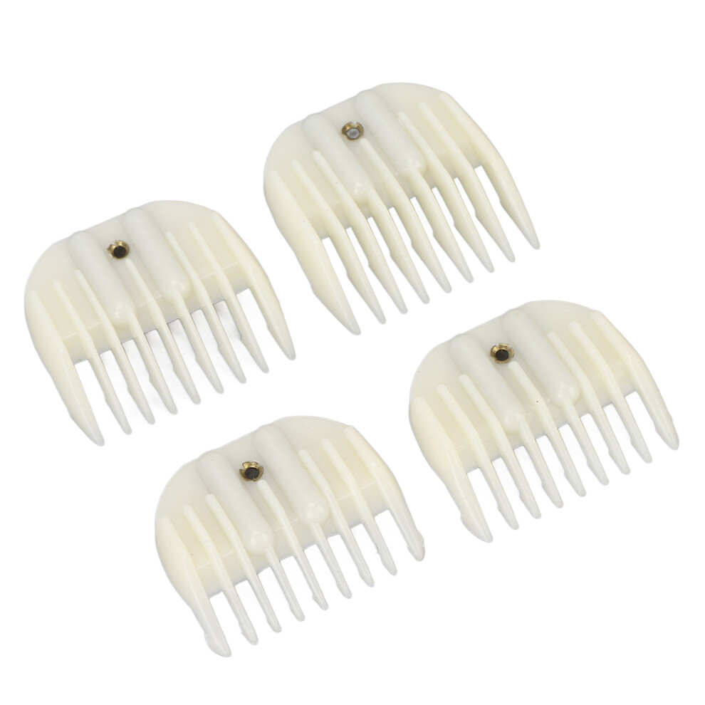 White 4Pcs Hair Clipper Guides Combs Alloy Abs Universal Hair Trimmer Guards