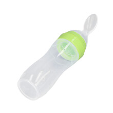 Baby-Squeeze-Löffel, 15 g Lebensmittelspender aus Silikon, Grün, tragbar