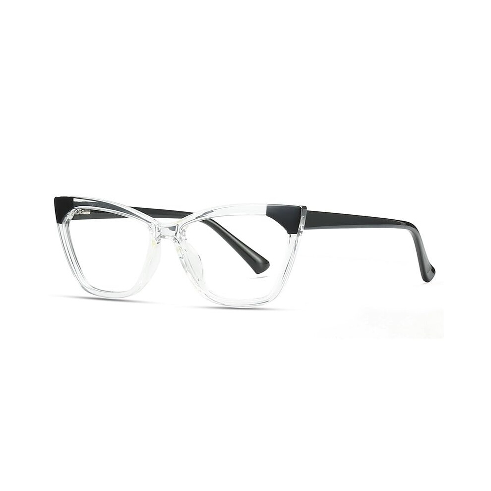 Blue/Light Fashion Cat-Eye Anti Eyestrain Computer Readers Women Reading Glasses Anti Eyewear Transparent +0.00 Diopter