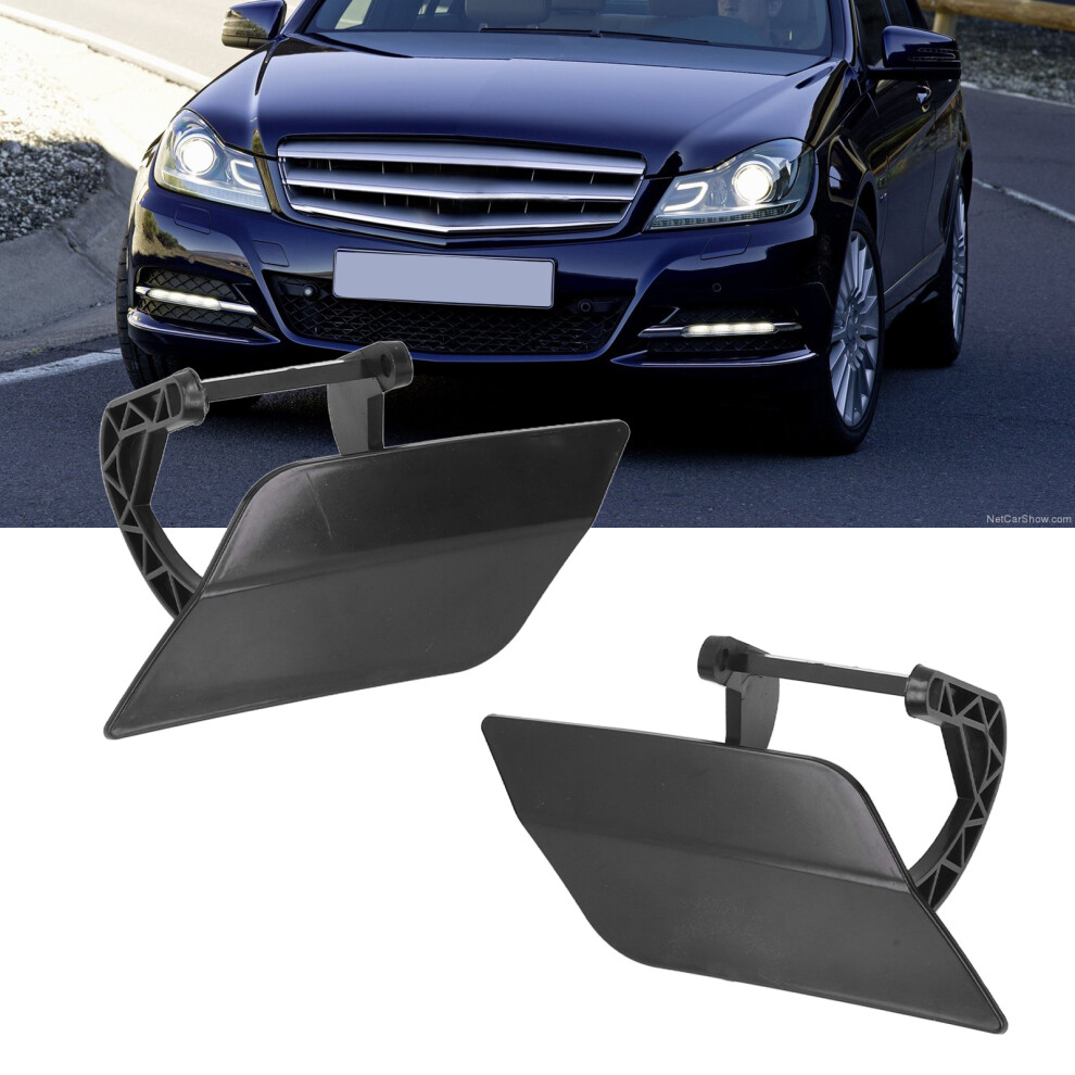 Headlight Washer Nozzle Cover Pair For Mercedes W204 C200 C280 C300 Bumper Trim 3561357811420