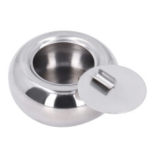 Stainless Steel Round Ashtray 10cm Rustproof Household & Office