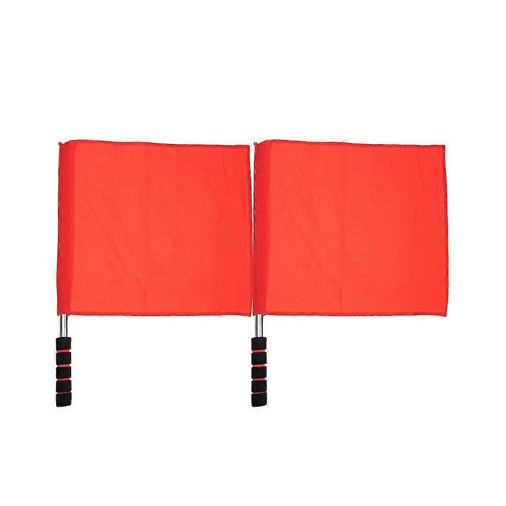 Kikidex (As Show, One Size) 2Pcs Match Flag Traffic Signal Flags Referee Warning Signal Flags Waving Flags Red