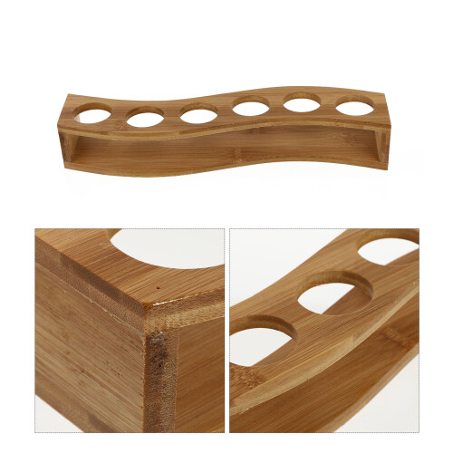 soporte de vidrio para bambú 6 almacenamiento beige 2
