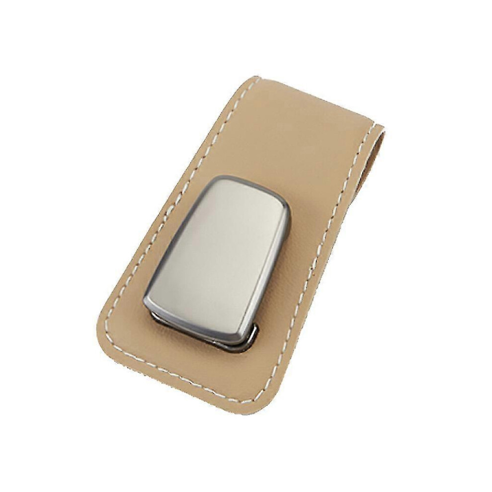 Kikidex (As Show, ) Sunglass Holder With Mirror For Car Visor Pu-Leather Eyeglass Hanger For Car Red