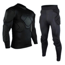 (As show, M) Long Sleeve Goalkeeper Clothes Elbow Pads Knee Pads Helmet Knee Pads