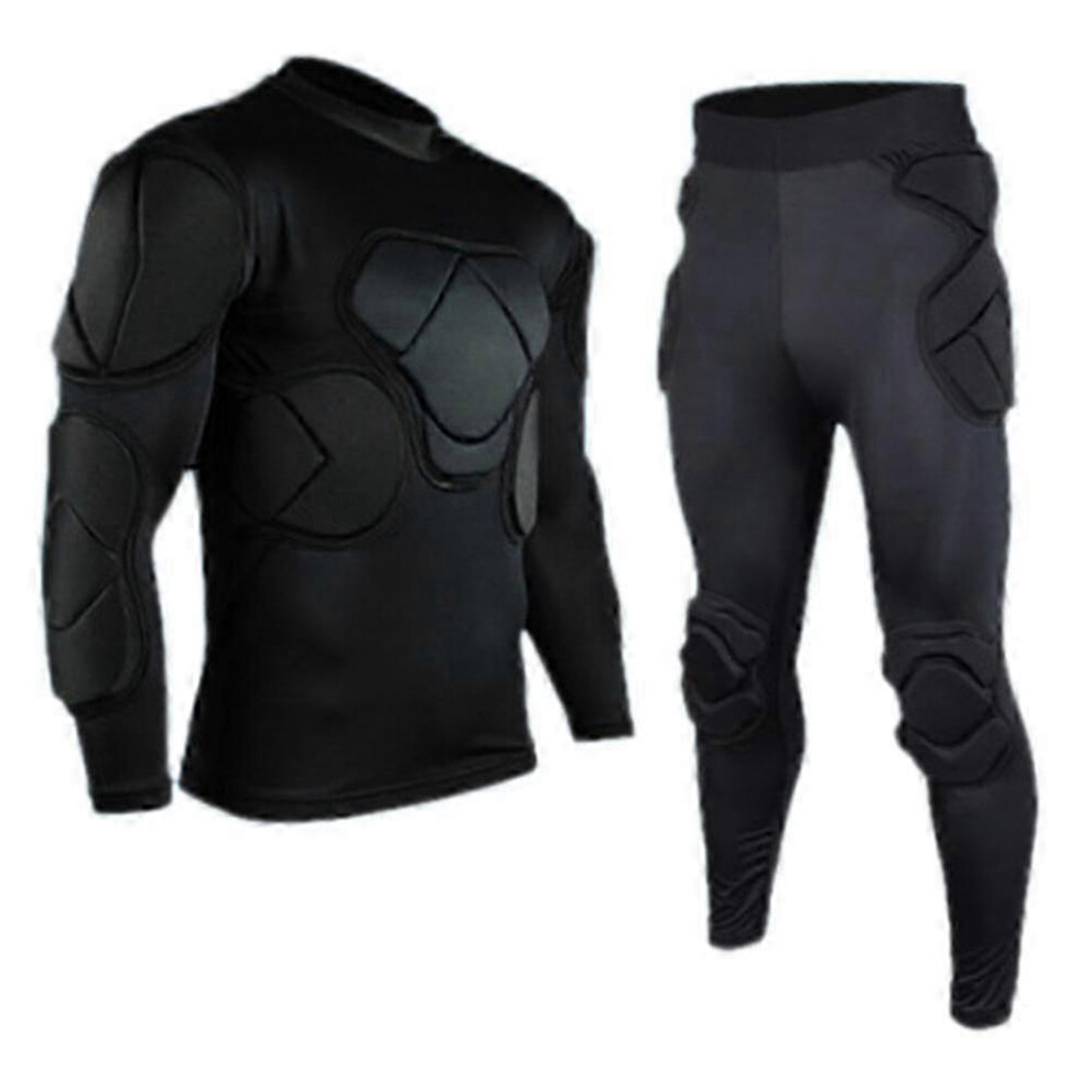 Kikidex (As Show, L) Long Sleeve Goalkeeper Clothes Elbow Pads Knee Pads Helmet Knee Pads