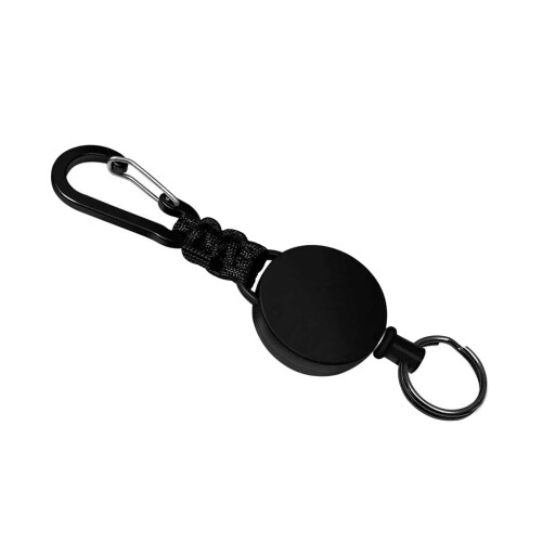 High Elasticity Metal Keychain With Secure Lock For-Black