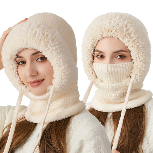 Multifunctional Knitted Hat – Winter Windproof Warm Hat-Beige