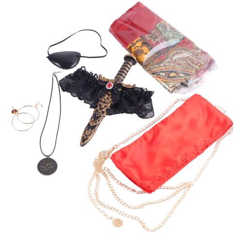Pirate Costume Set With Breathable Polyester Cosplay-D