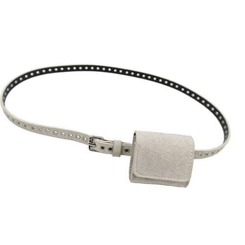 Soft Adjustable Skinny Waist Strap with Large-light khaki