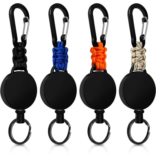 High Elasticity Metal Keychain With Secure Lock For-Black 1