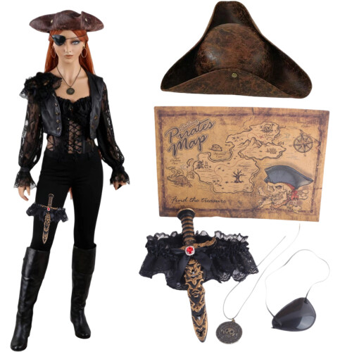 Premium Pirate Costume Set Comfortable Lightweight Stage-H 1