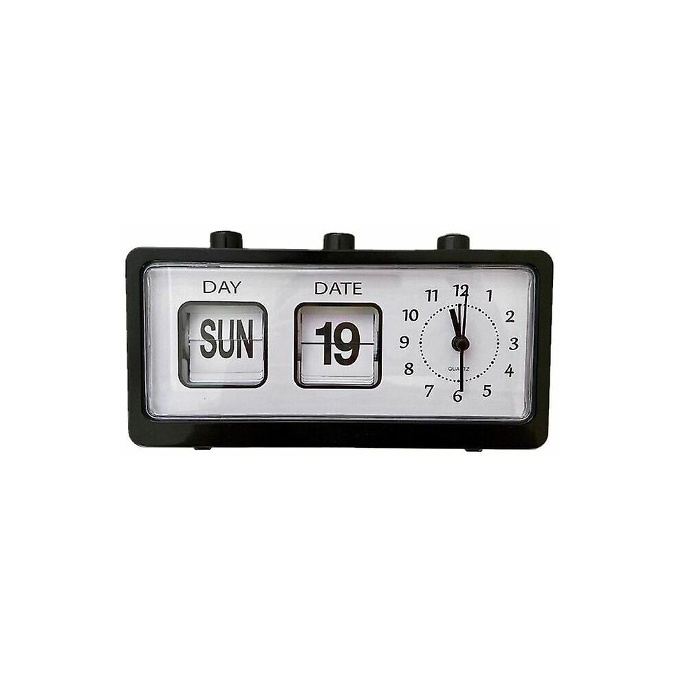 Kikidex (As Show, One Size) Generic Manual Flip Clock Calendar Reminder Bedside Clock Digital Clock For