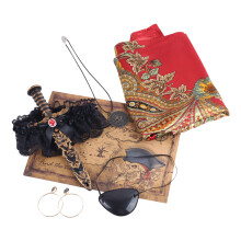 Pirate Costume Headscarf Necklace Accessory For Movie Style-C