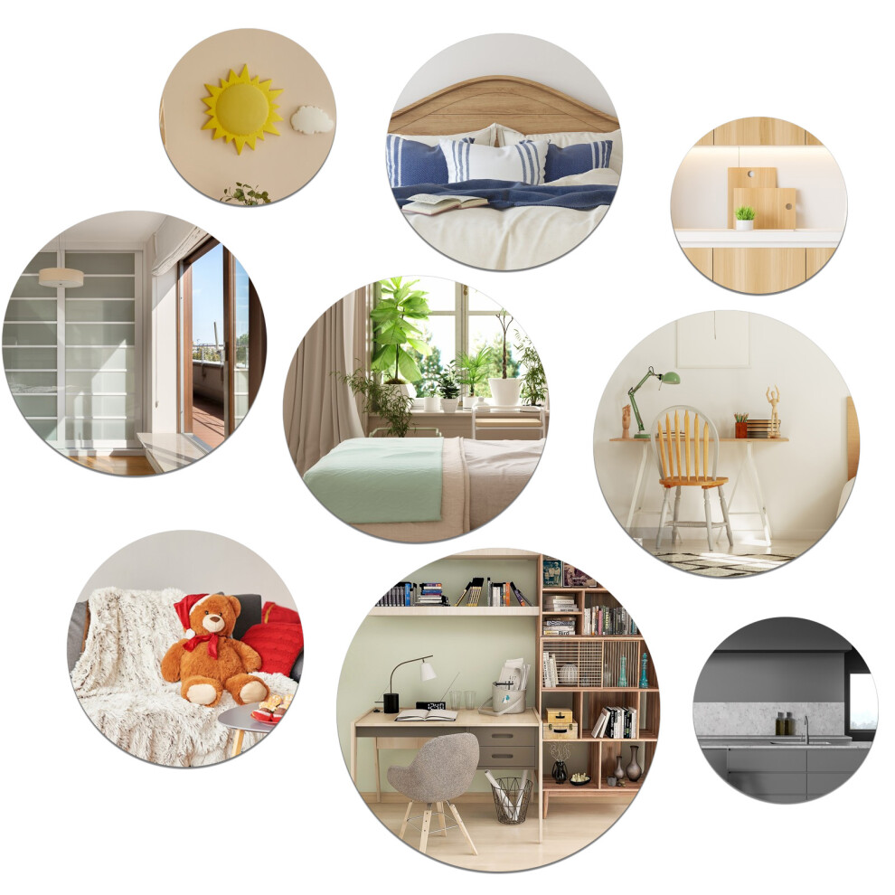 9pack/lot Unique Background With Acrylic Craft Mirror Non-Glass And-image-OPC-PMQJBVW-NEW