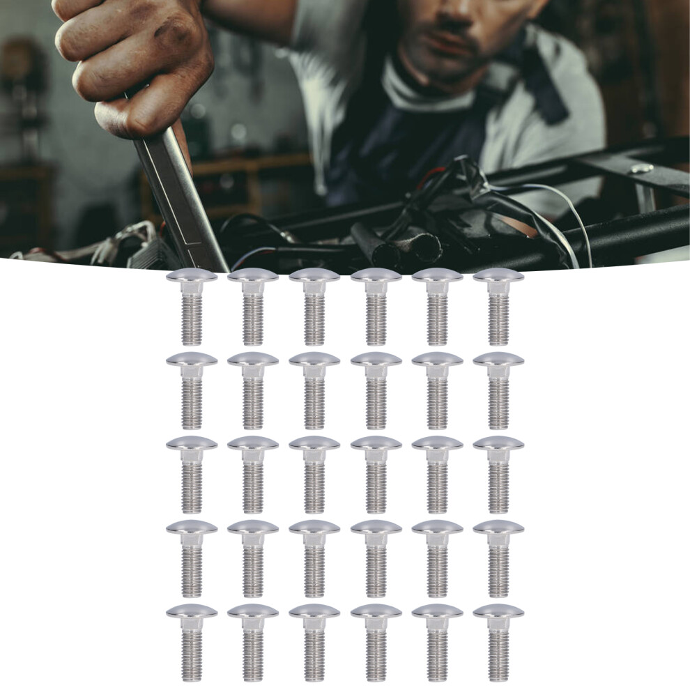 30Pcs M10x30 A2-70 Stainless Steel Carriage Bolts Square Neck Domed 9431357815640