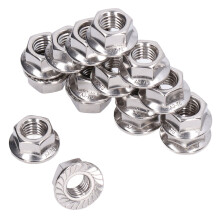 Set di dadi a flangia in acciaio inossidabile da M3 a M12, 50 pezzi