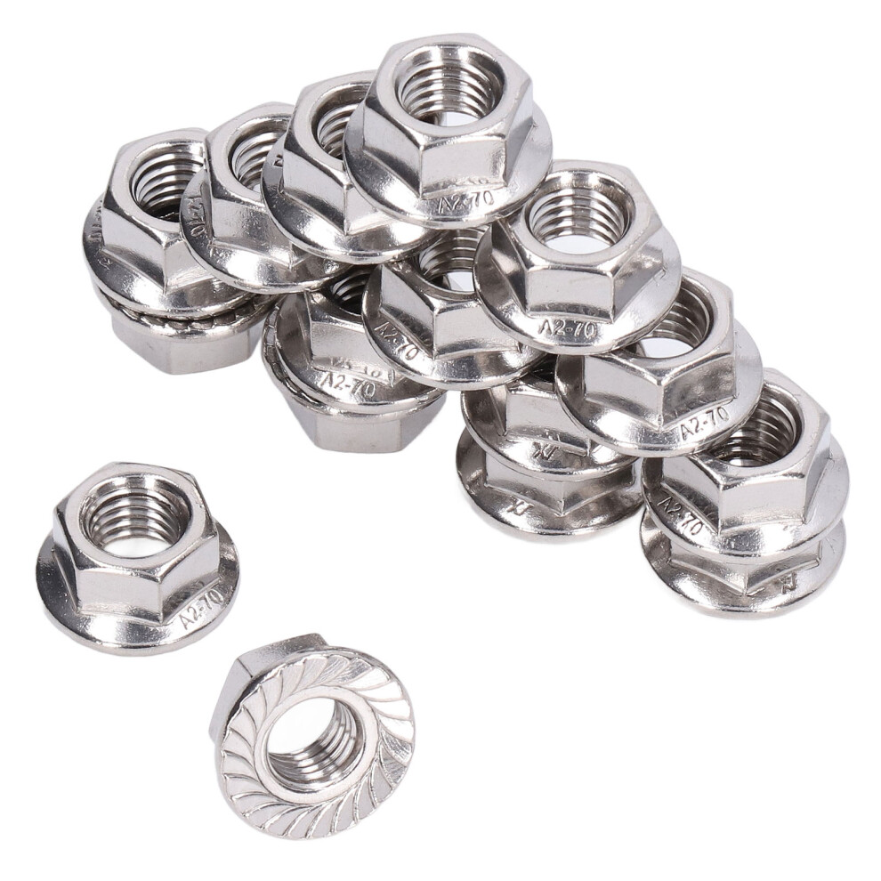 50Pcs Stainless Steel Flange Nuts Kit M3-M12 Fixing Fasteners Set 3791357815771