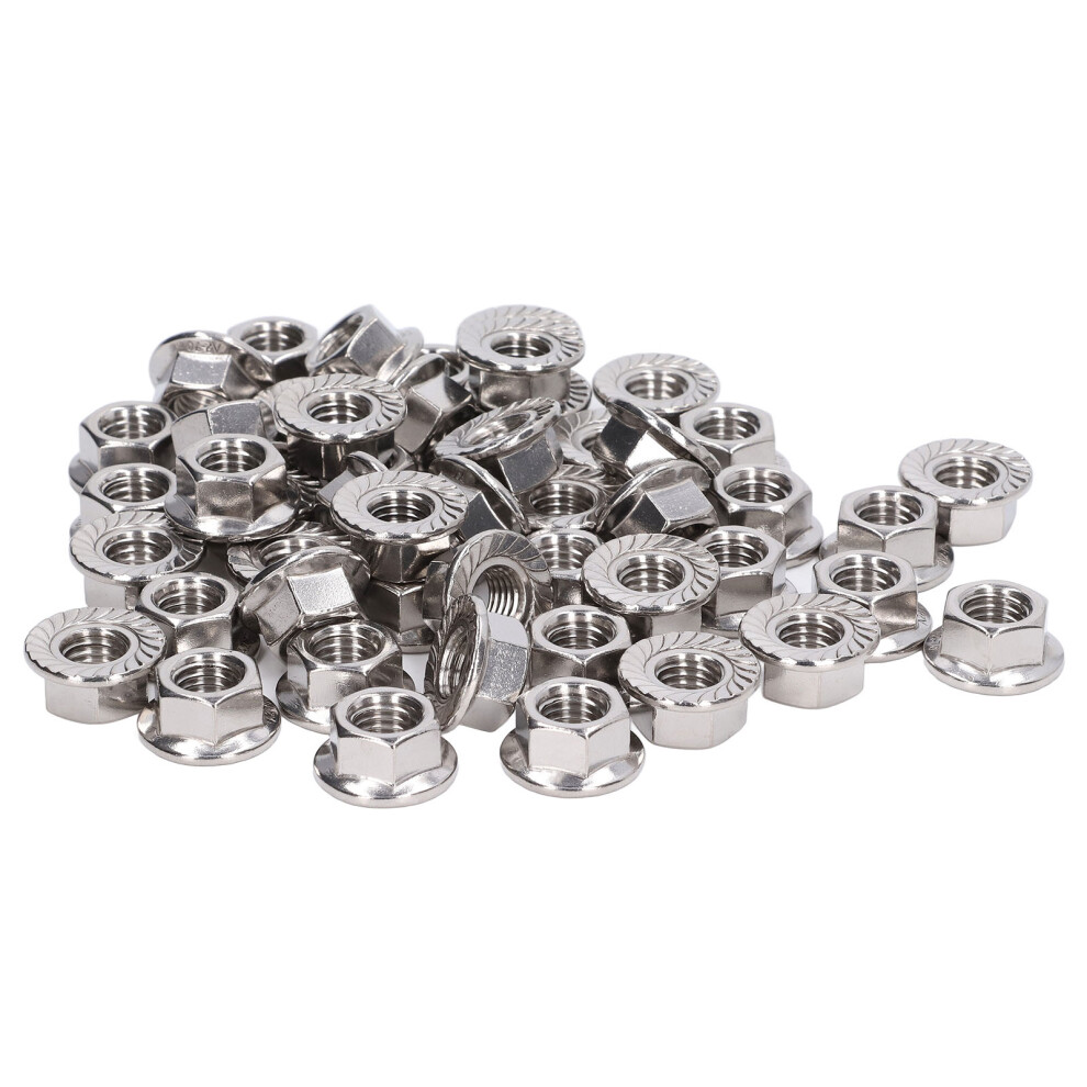304 Stainless Steel Flange Nut Set 50Pcs M8 Fasteners For Repair Projects 4631357815786