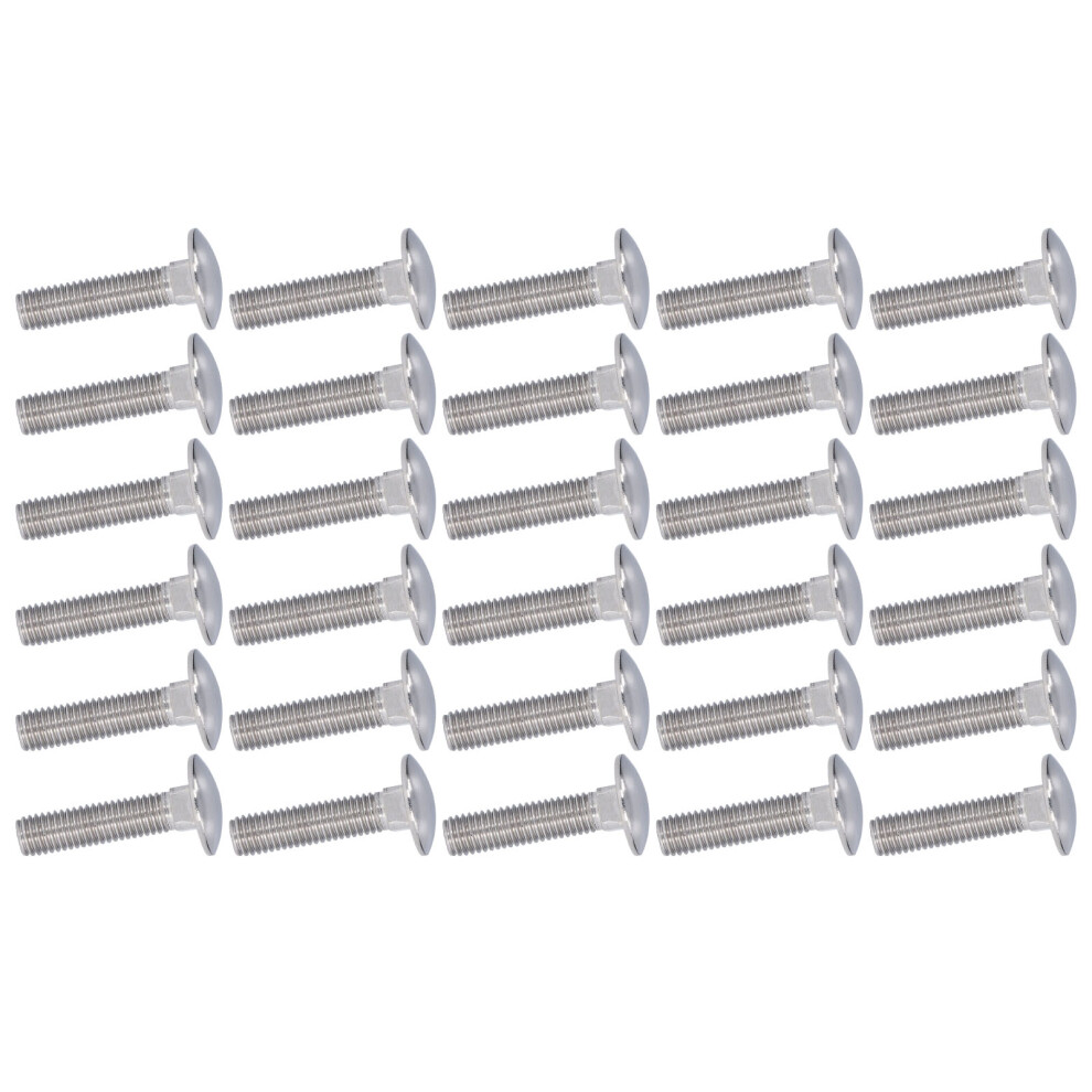 30Pcs M10x40 Stainless Steel Carriage Bolts, A2-70, Round Domed-image-OPC-PMQJJRY-NEW