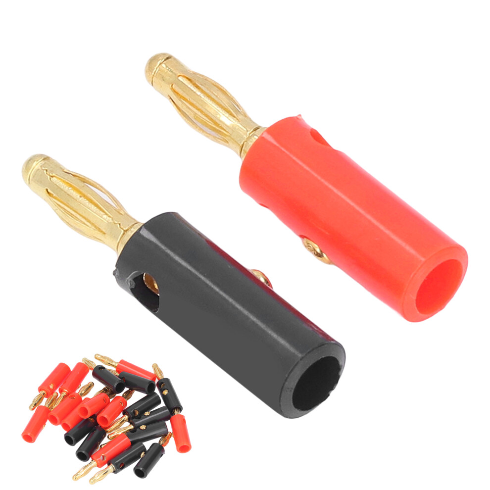 20Pcs Banana Speaker Cable Plug 4Mm Gold Plated Open Screw Type For Car Audio 8791357817510