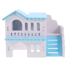 Stylish Multilevel Wooden Hamster Villa For Small Animal Use
